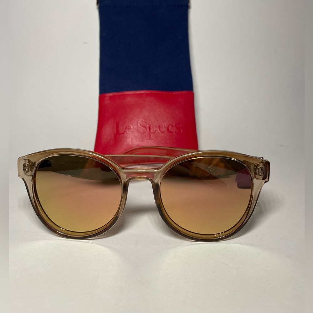EUC Le Specs Paramount “Tan Mirror” Lens/Pouch